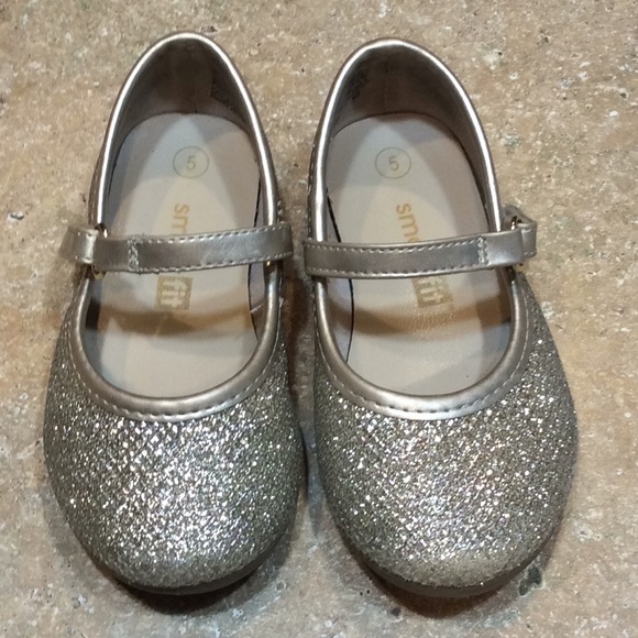 GIRL’S SMART FIT GOLD GLITTER BALLET SHOES - Picture 4 of 8